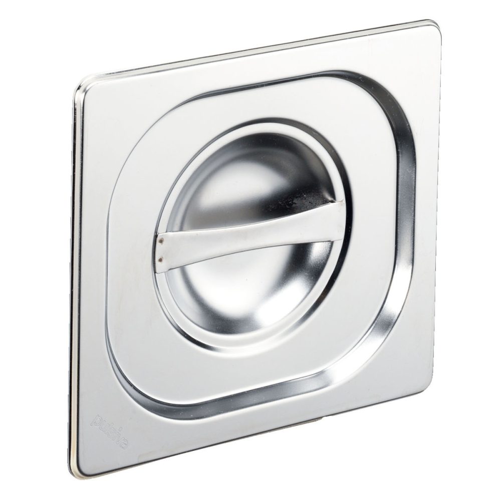 PULSIVA GN-Deckel 1/6 Basic ohne Löffelaussparung; GN 1/6, 17.6x16.2 cm (LxB); silber; rechteckig