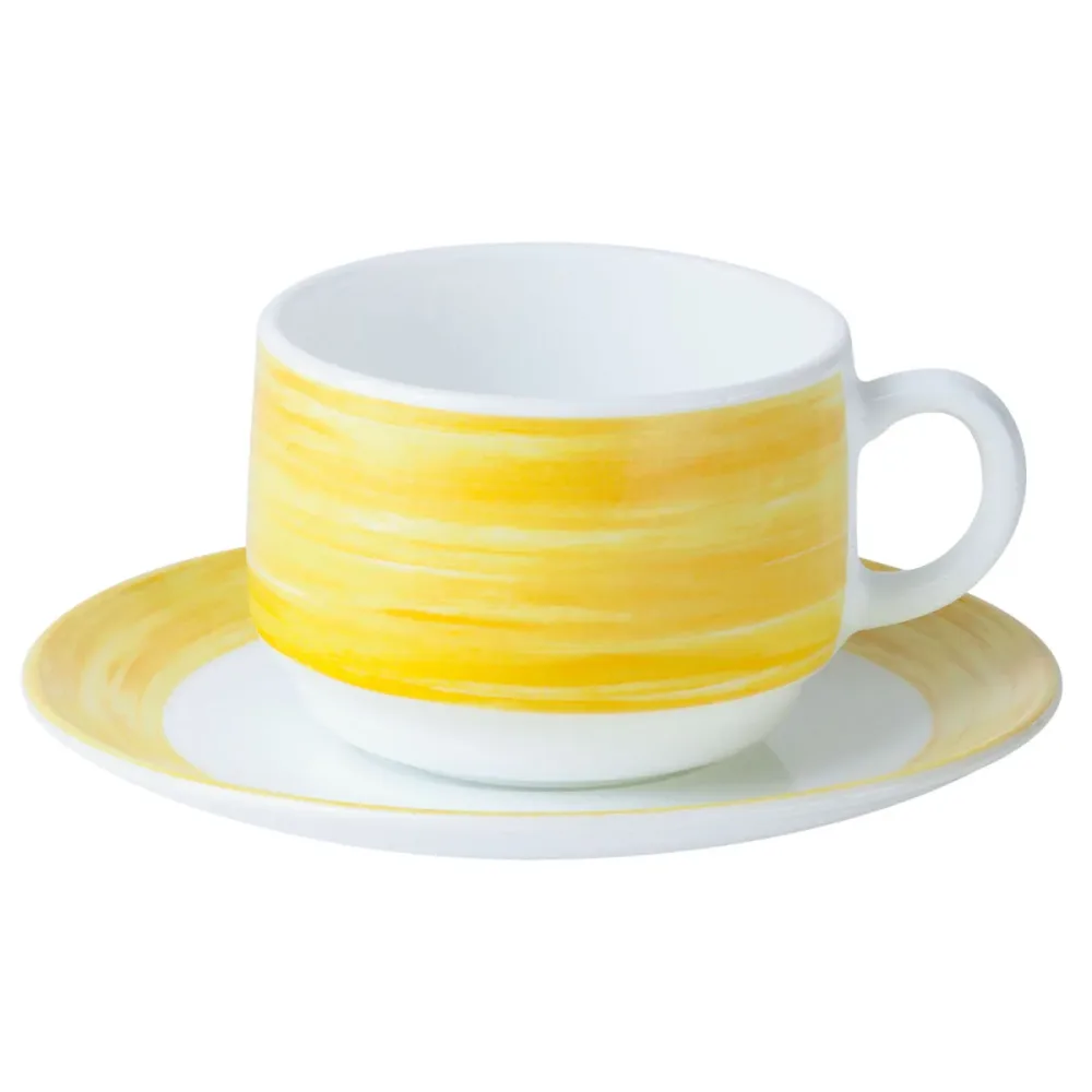 Arcoroc Kaffeetasse Brush; 190 ml, 7.7x5.8 cm (ØxH); gelb; rund; 12 Stück / Pack