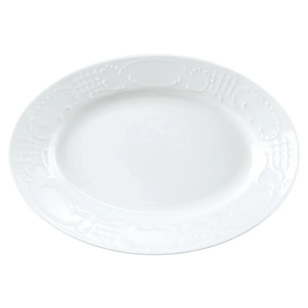 PULSIVA Servierplatte Sinfonie; 28x20x3.5 cm (LxBxH); weiss; oval; 6 Stück / Pack