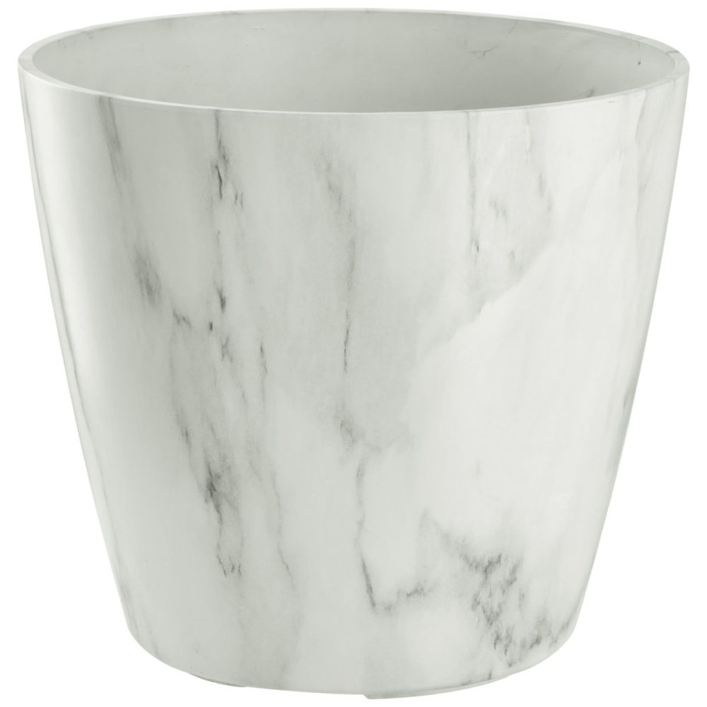 VEGA Übertopf Akosa; 28x25.5 cm (ØxH); weiss/marmoriert; zylinderförmig