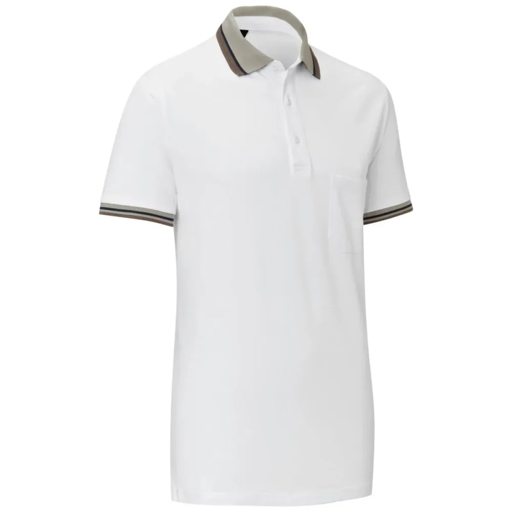 JOBELINE Herren-Polo Cato Line; Kleidergrösse S; weiss
