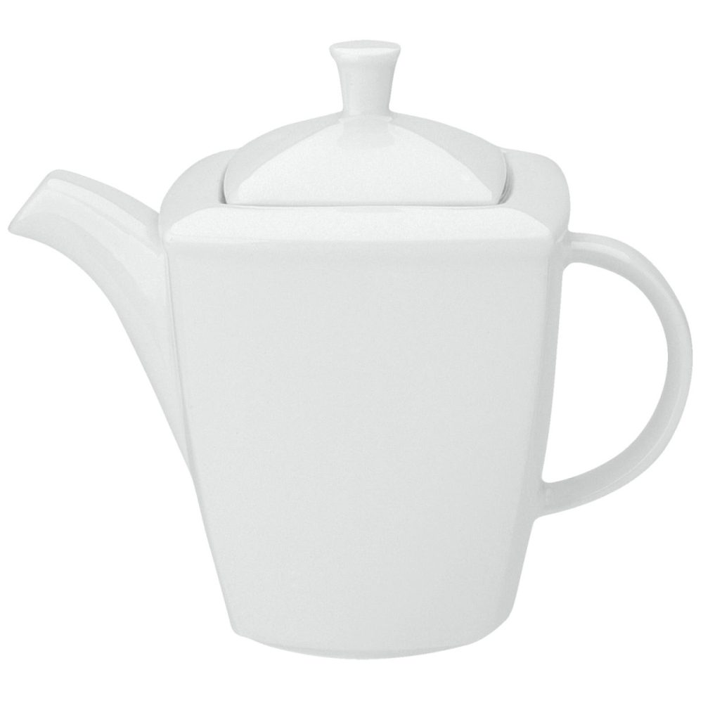 VEGA Kaffeekanne Melbourne mit Deckel; 360 ml, 8.6x8.6x13.5 cm (LxBxH); weiss; quadratisch; 6 Stück / Pack
