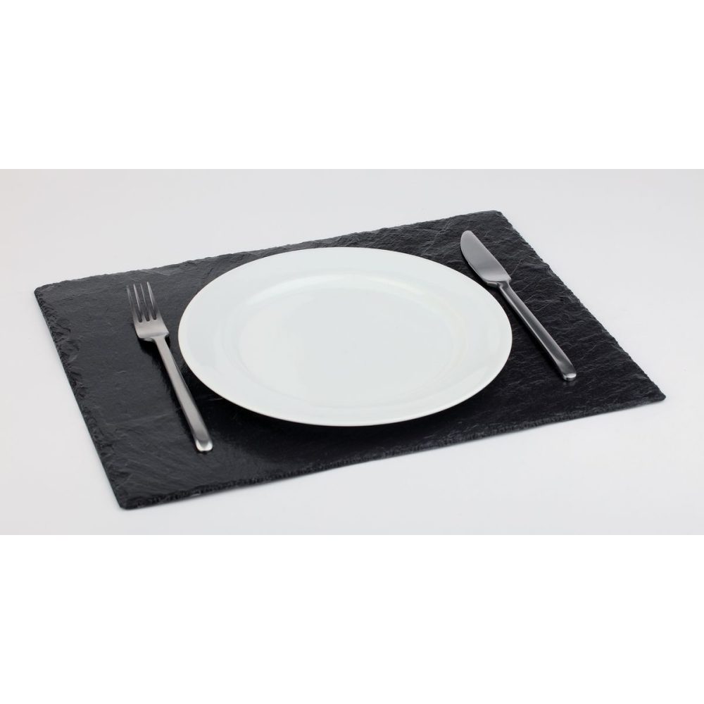 APS Untersetzer MORRA, 4er Set, Naturschiefer; 45x30x0.7 cm (LxBxH); schwarz; rechteckig
