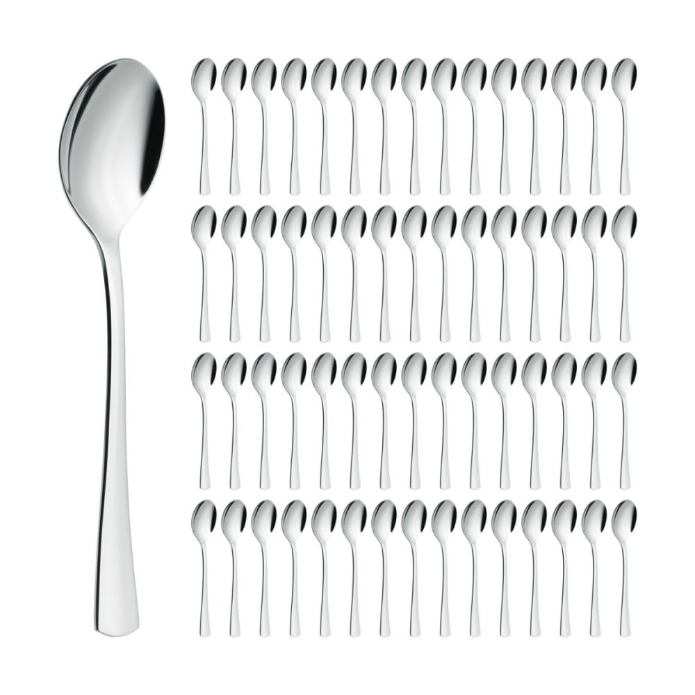 VEGA Spar-Pack Kaffeelöffel Madrid; 14 cm (L); silber, Griff silber; 60 Stück / Pack
