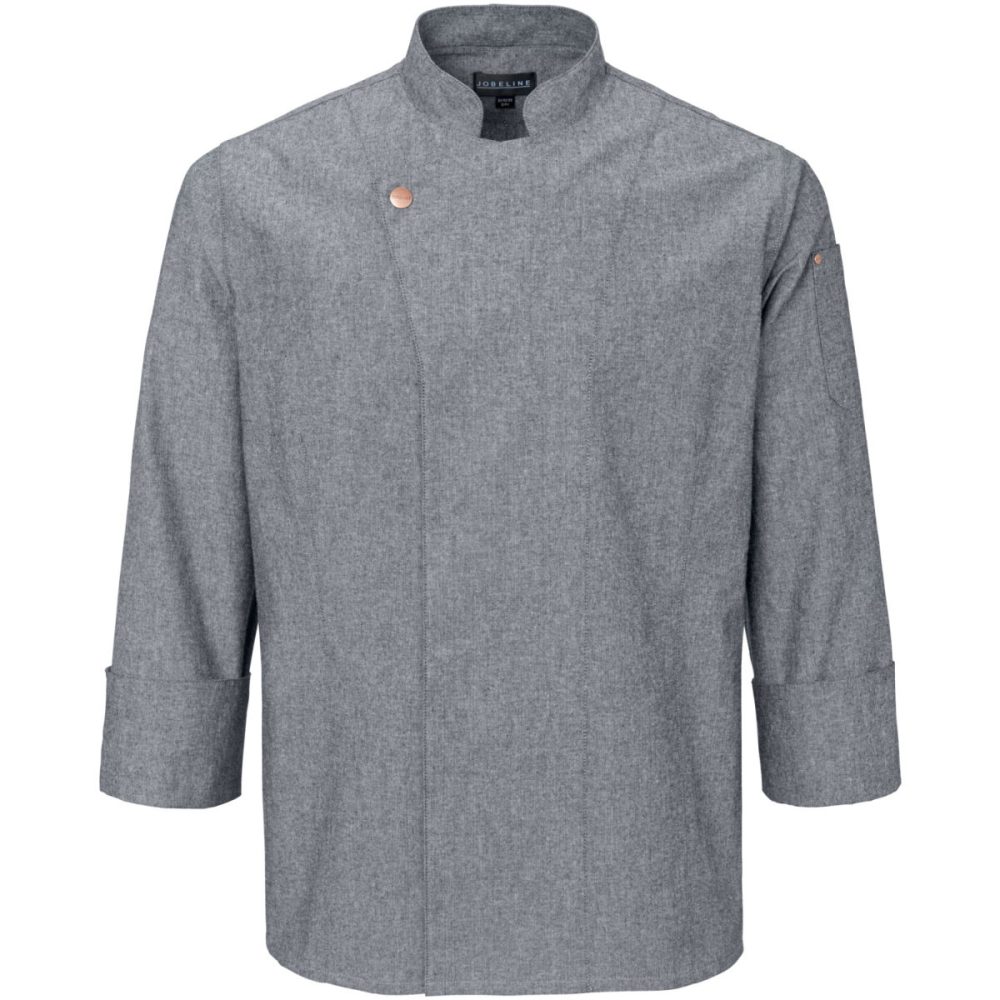 JOBELINE Herrenkochjacke Scott Langarm Chambray; Kleidergrösse 60; grau