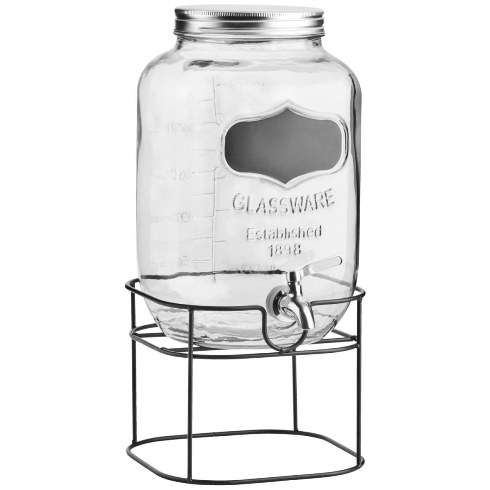 VEGA Getränkespender Modesto mit Ständer; 7000 ml, 21x44x18 cm (BxHxT); schwarz/transparent