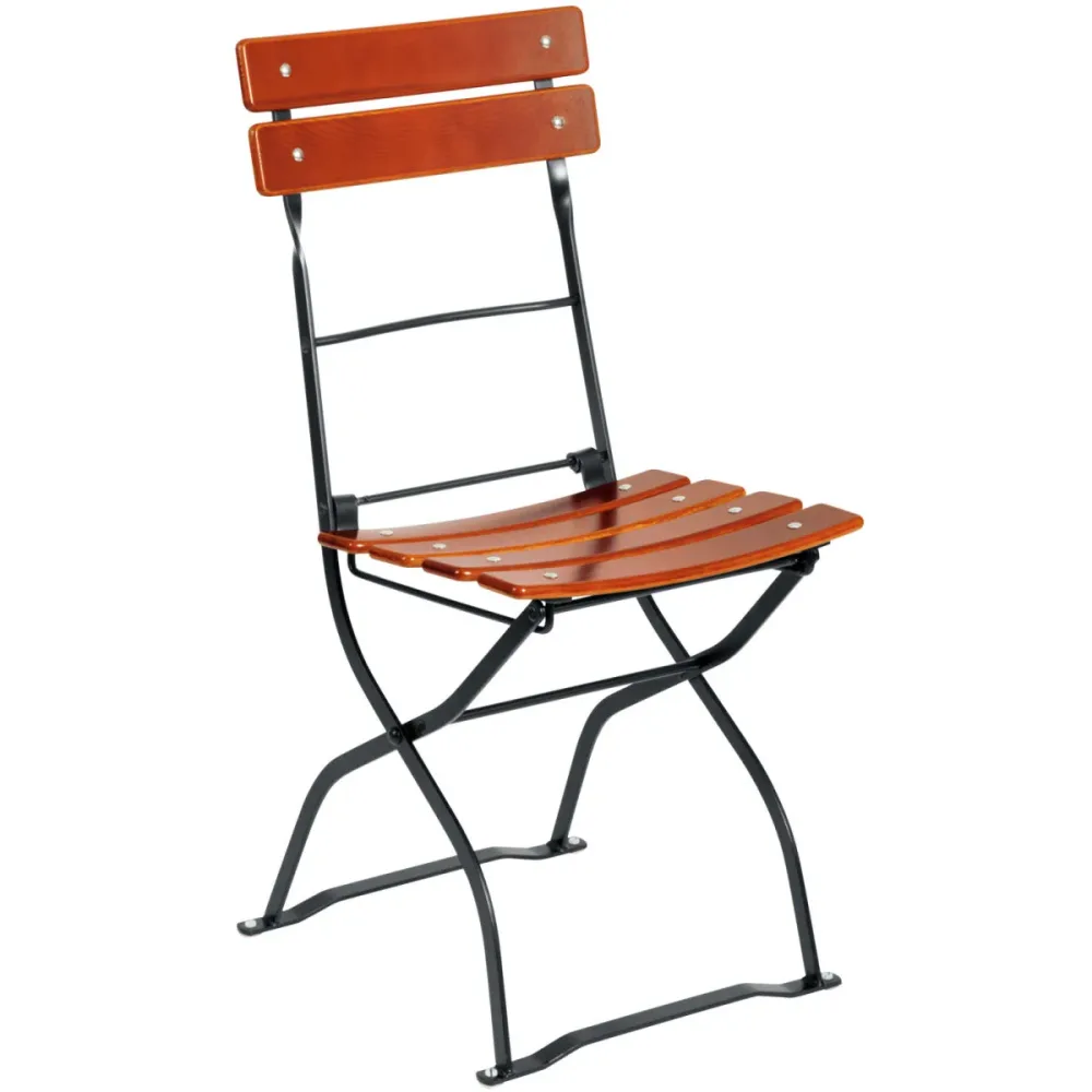 VEGA Biergartenstuhl Bavaria; 41.5x49x88.5 cm (BxTxH); Sitz kastanie, Gestell schwarz; 2 Stück / Pack