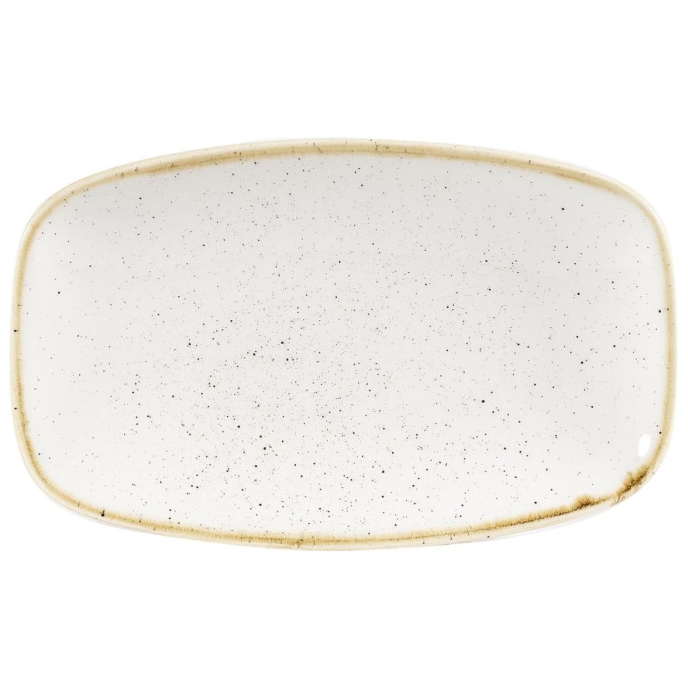 Churchill Chefs Oblong Platte Stonecast Barley White; 20x12.1 cm (LxB); weiss/braun; rechteckig; 12 Stück / Pack