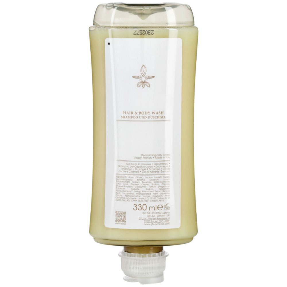 V-Touch Hotel Shampoo und Duschgel Klassik im Spendersystem; 330 ml; weiss; 24 Stück / Pack
