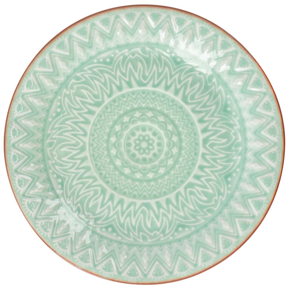 PULSIVA Teller Indie flach; 21x2.5 cm (ØxH); mint; rund; 4 Stück / Pack