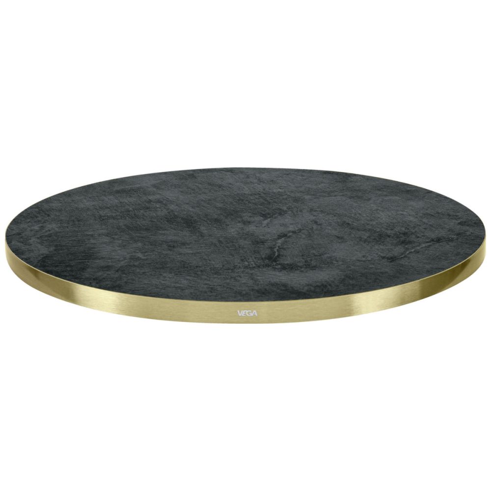 VEGA Indoor-Tischplatte Marvani rund; 120x2.5 cm (ØxH); gold/schwarz; rund