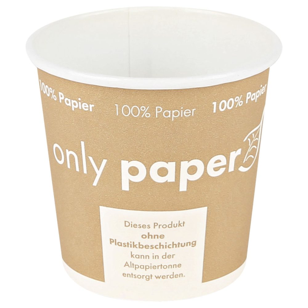 NATUREStar Trinkbecher Only Paper; 100 ml, 6.2x6 cm (ØxH); braun; 50 Stück / Pack