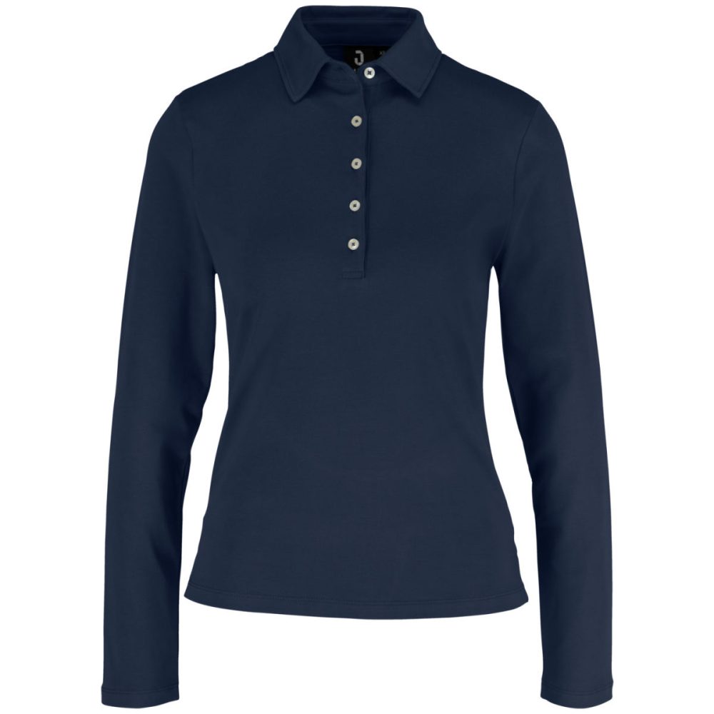 JOBELINE Damen Poloshirt Malme Langarm; Kleidergrösse XL; navy