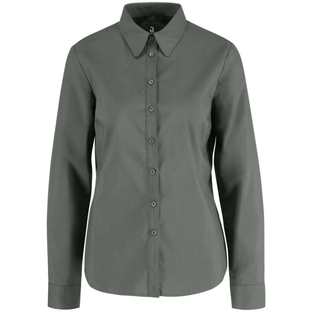 JOBELINE Damen Bluse Porter Langarm, Regular Fit; Kleidergrösse 50; dunkelgrau