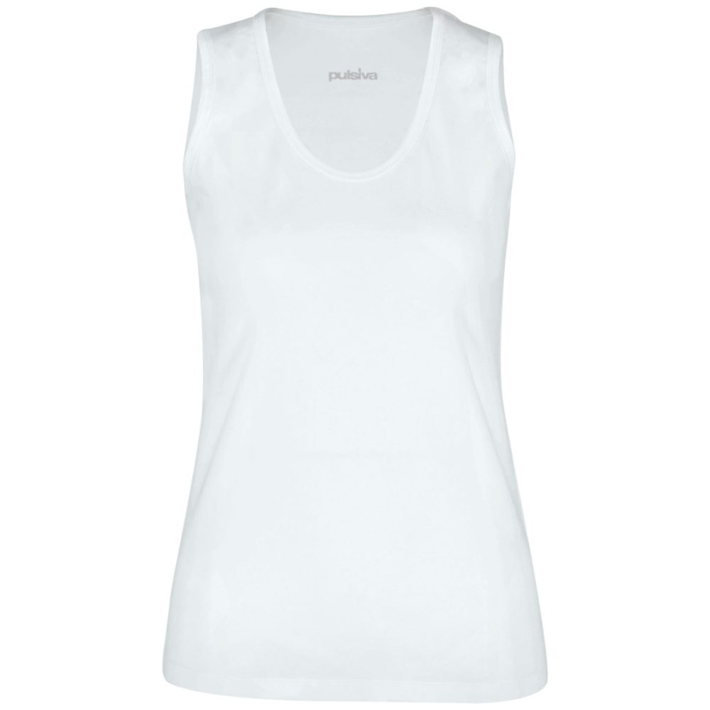PULSIVA Damenshirt Double Tanktop; Kleidergrösse M; weiss; 2 Stück / Pack