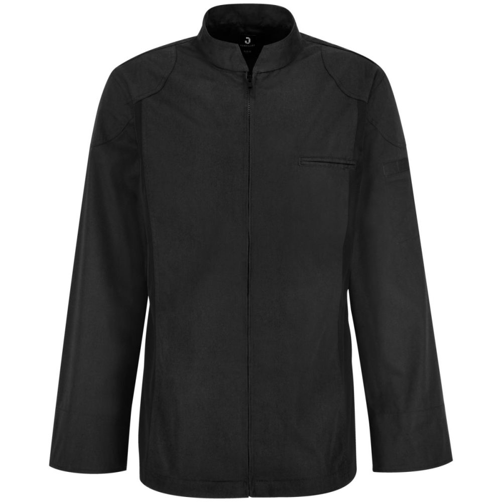 JOBELINE Herren Kochjacke Racer Langarm; Kleidergrösse 58; schwarz