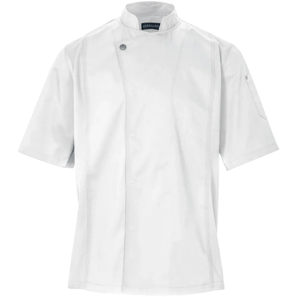 JOBELINE Herren Kochjacke Carter Kurzarm; Kleidergrösse 44; weiss