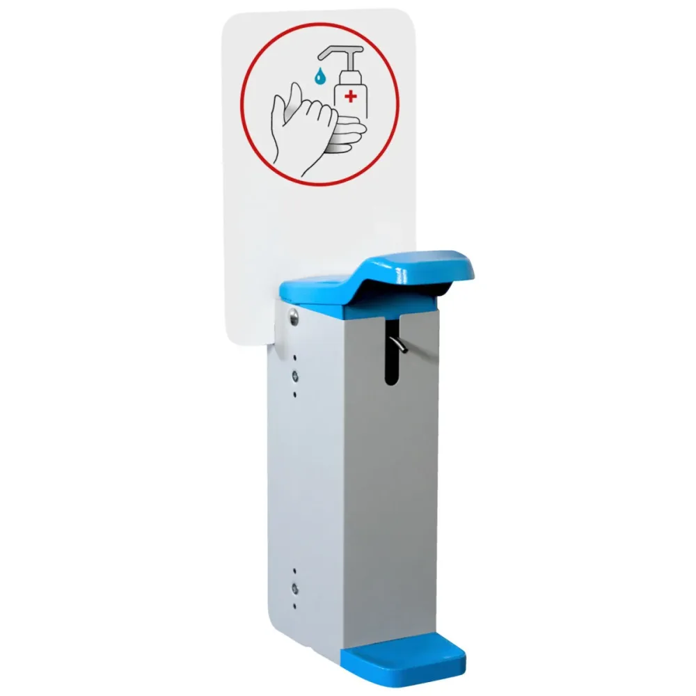 PULSIVA Desinfektionsmittel-Ellenbogenspender Tahoe; 1000 ml, 10x57x21 cm (BxHxT); silber/blau