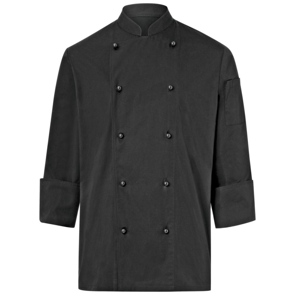 PULSIVA Herrenkochjacke Milan Langarm; Kleidergrösse 66; schwarz