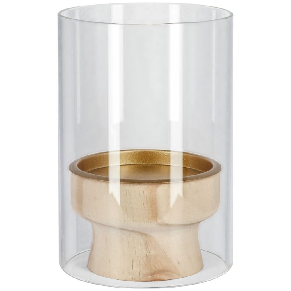 Windlicht Eno; 10x15 cm (ØxH); natur/transparent; rund; 2 Stück / Pack