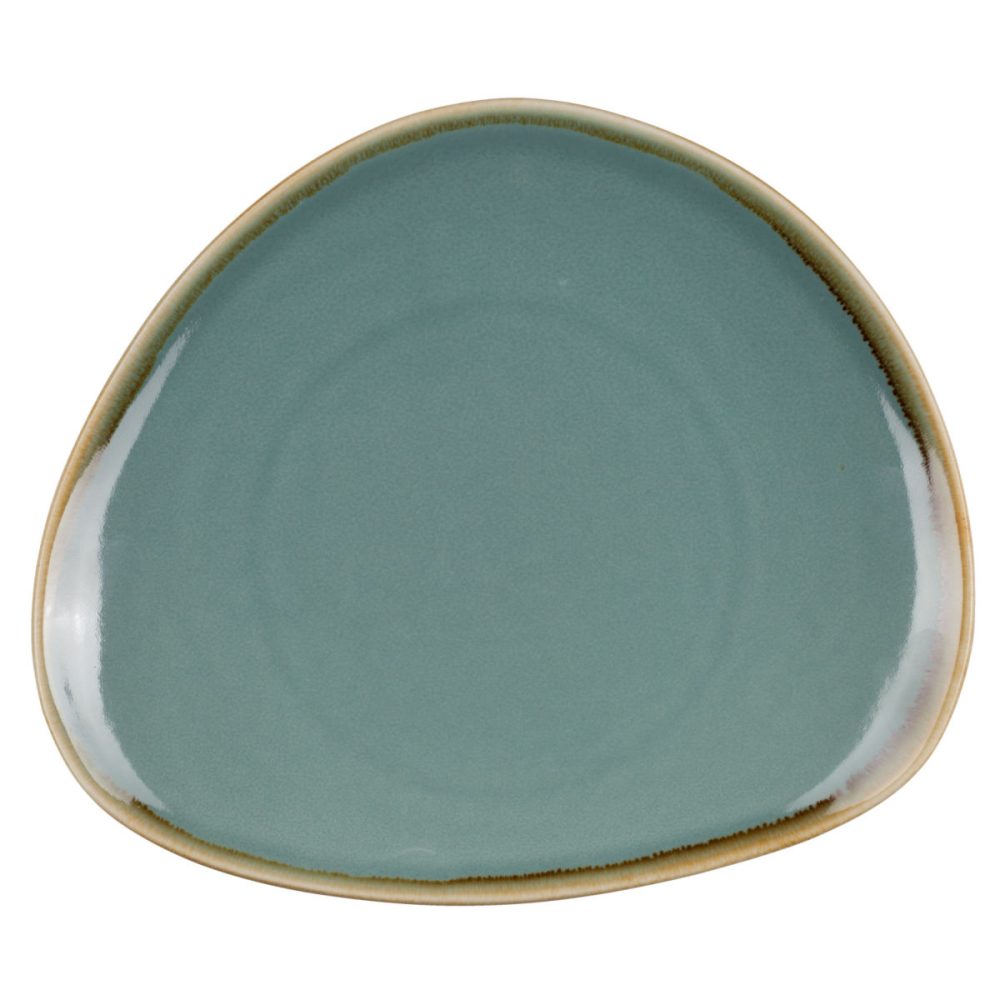 PULSIVA Teller Glaze 2.0 flach, dreieckig; 16.5x14.5x2 cm (LxBxH); blau; dreieckig; 6 Stück / Pack