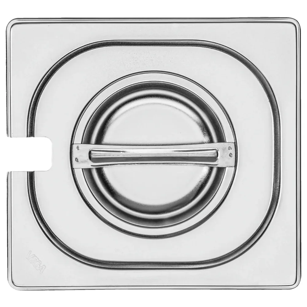 VEGA GN-Deckel Premium mit Löffelaussparung 1/6; GN 1/6; silber; rechteckig