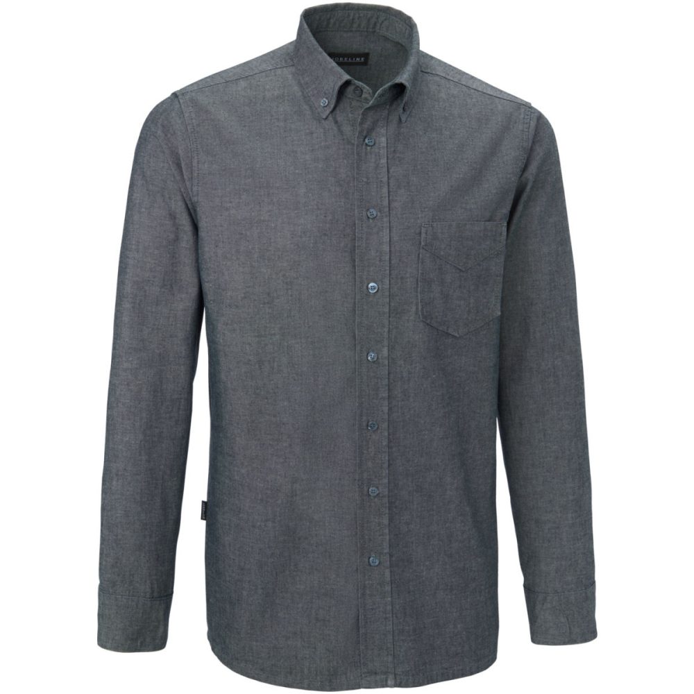 JOBELINE Herren Hemd Chambray Langarm; Kleidergrösse 43/44; grau