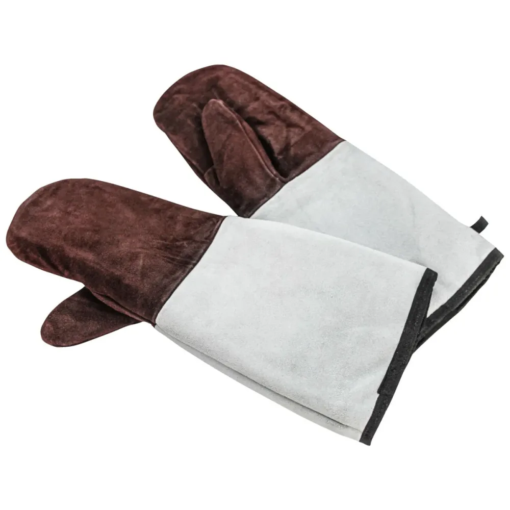 Schneider Gastrohandschuh Leder; 45x14 cm (LxB); braun/grau