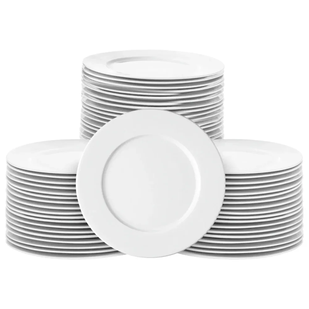 PULSIVA Teller-Set Super Pack flach, 50-teilig; 27 cm (Ø); weiss; 50 Stück / Pack