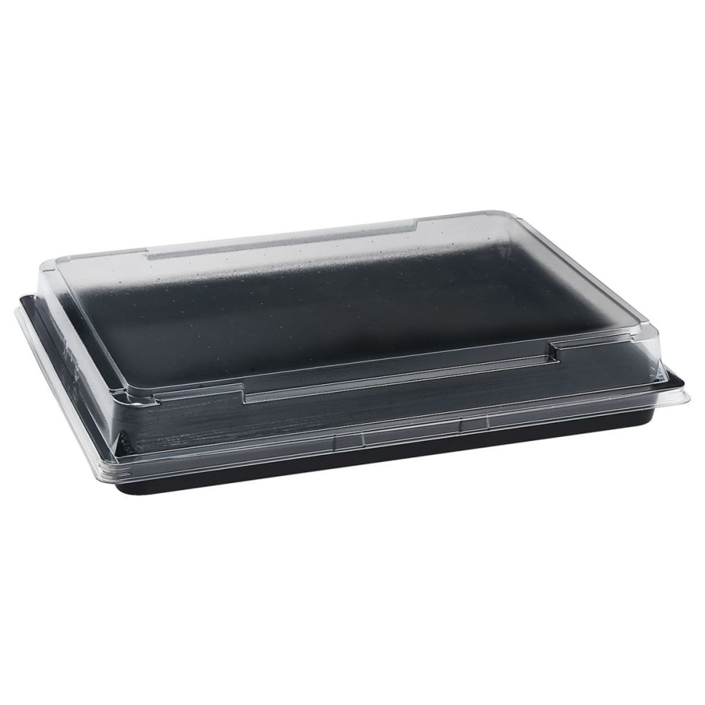 WIMEX Sushibox aus PET; 26.2x19.5x4.3 cm (LxBxH); schwarz; rechteckig; 200 Stück / Pack
