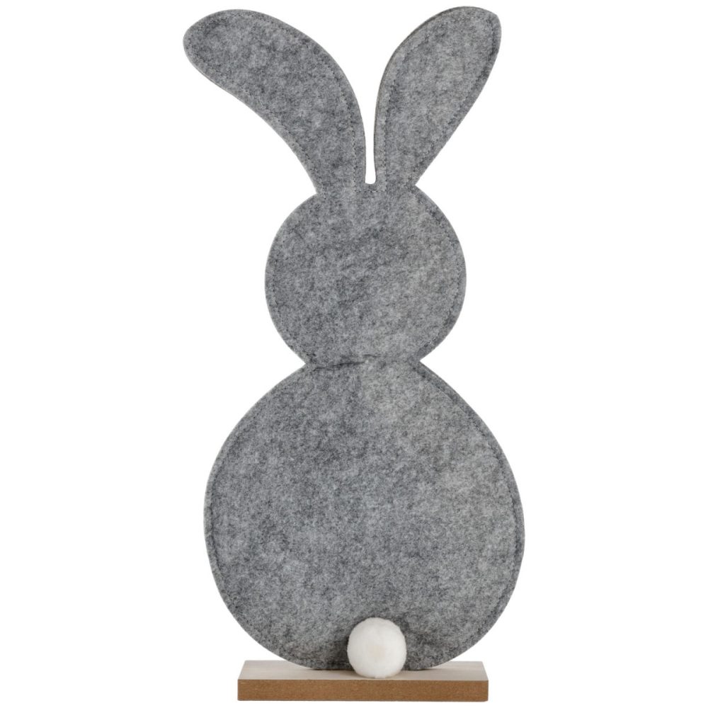 Osterhasen-Aufsteller Aldo; 18x4.8x39 cm (LxBxH); grau/braun