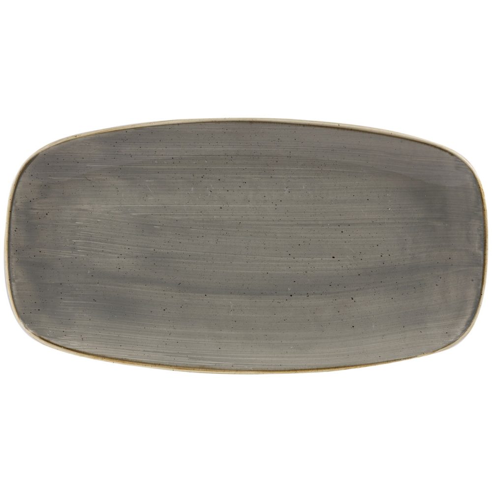 Churchill Chefs Oblong Platte Stonecast Peppercorn; 35.5x18.9 cm (LxB); grau/braun; rechteckig; 6 Stück / Pack