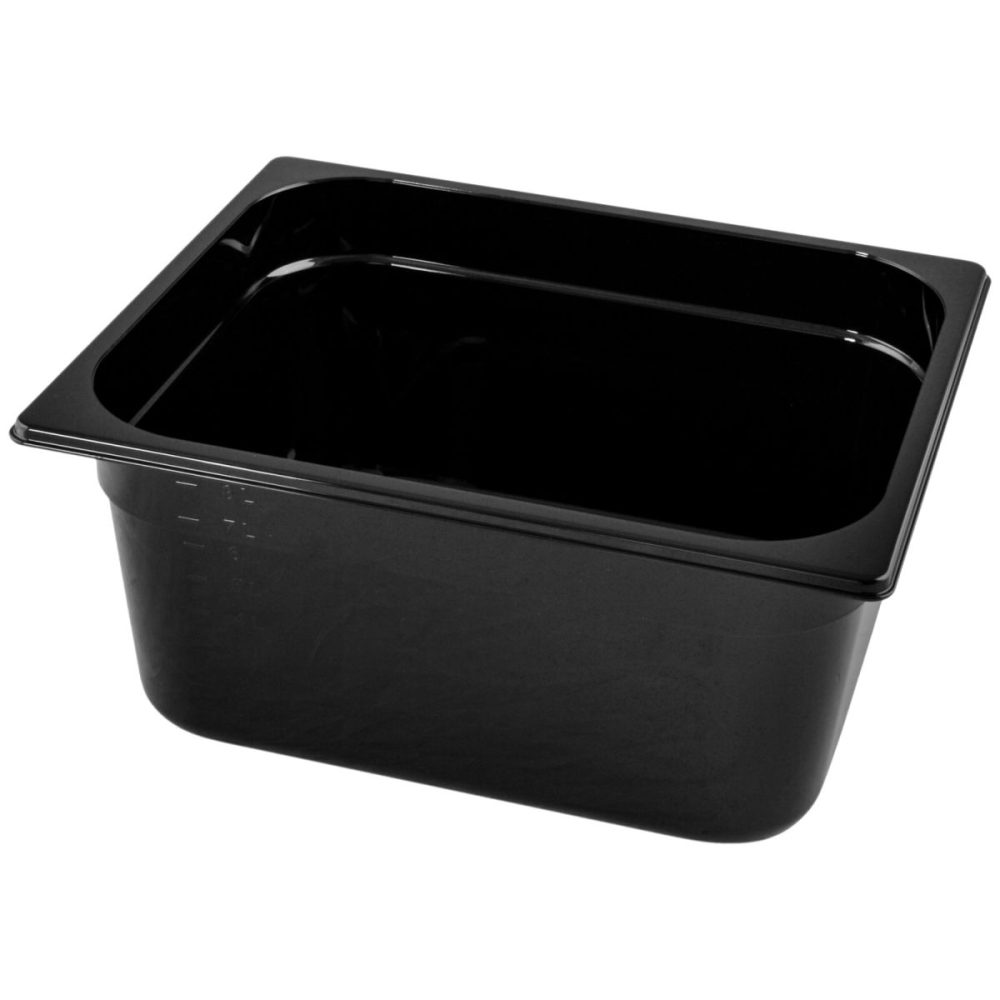 VEGA GN-Behälter Nero 1/2; GN 1/2, 9000 ml, 32.5x26.5x15 cm (LxBxT); schwarz