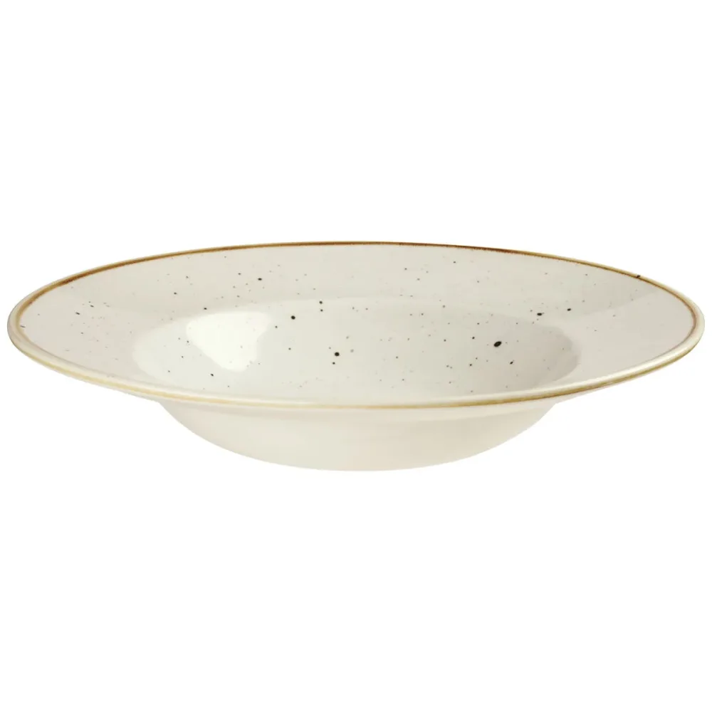 Churchill Teller tief Stonecast Barley White; 284 ml, 24x3.7 cm (ØxH); weiss/braun; rund; 12 Stück / Pack