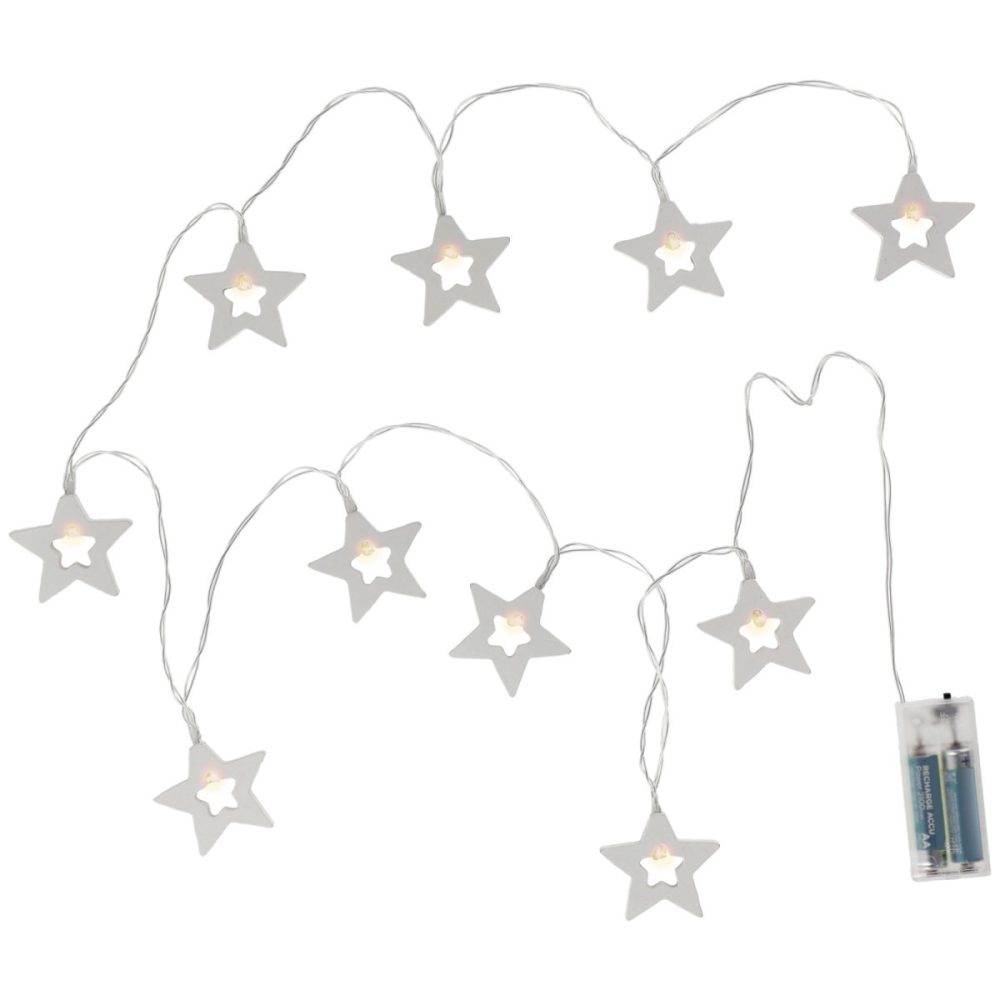 Stern-Lichterkette Stary; 140 cm (L); weiss