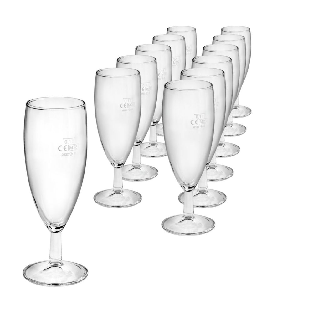 Pasabahçe Sektglas  Super-Set mit Eichstrich; 152 ml, 6x15.8 cm (ØxH); transparent; 0.1 l Eichstrich, 12 Stück / Pack