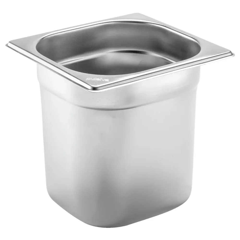 PULSIVA GN-Behälter 1/6 Basic; GN 1/6, 2400 ml, 17.6x16.2x15 cm (LxBxT); silber