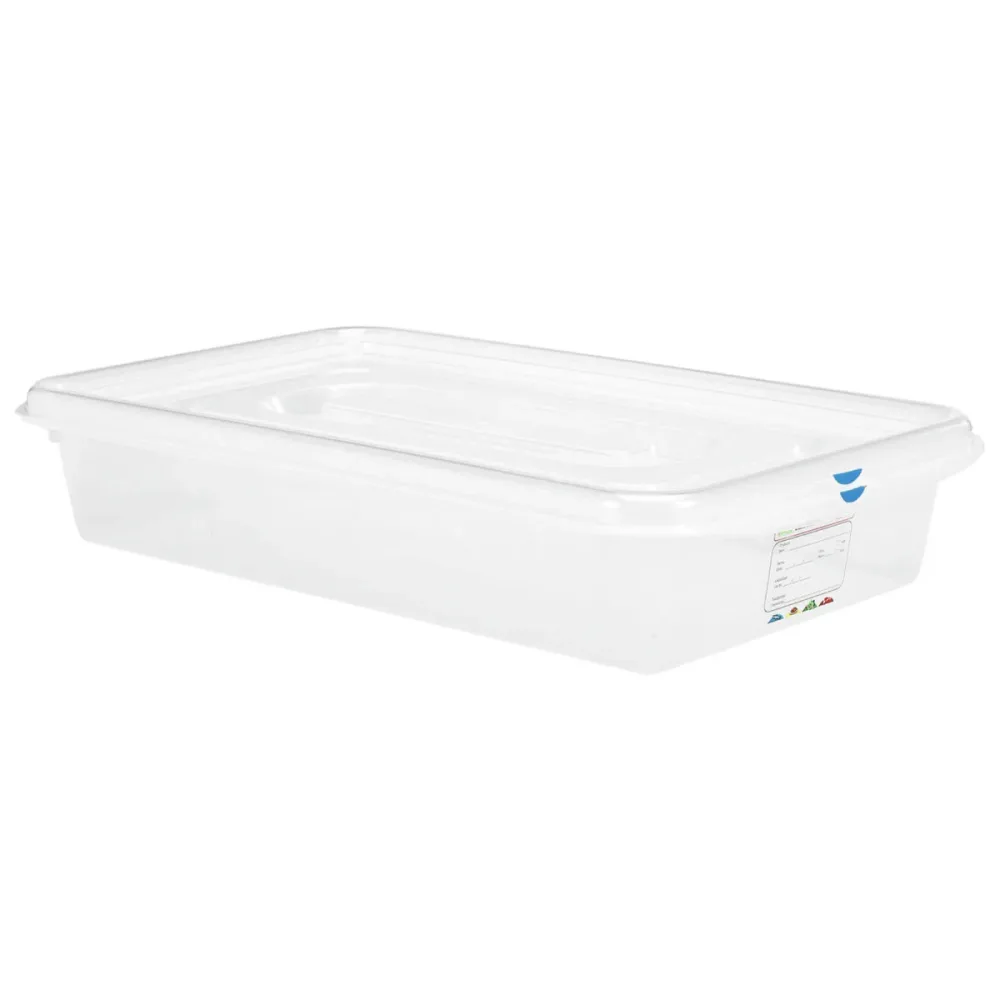 Denox GN-Kunststoffbehälter Dena 1/1; GN 1/1, 13000 ml, 53x32.5x10 cm (LxBxT); transparent; 6 Stück / Pack