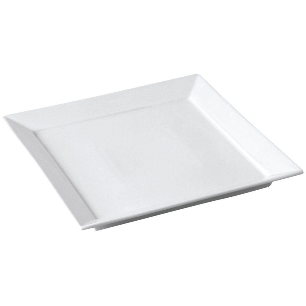 PULSIVA Teller Ambiente flach; 25x25x2.8 cm (LxBxH); weiss; quadratisch; 3 Stück / Pack