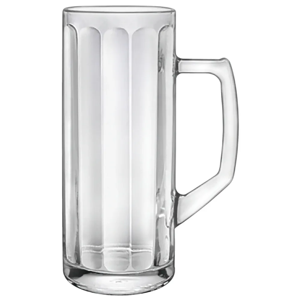 Borgonovo Bierkrug  Reno Ottica mit Eichstrich; 495 ml, 7.3x17.5 cm (ØxH); transparent; 0.4 l Eichstrich, 6 Stück / Pack
