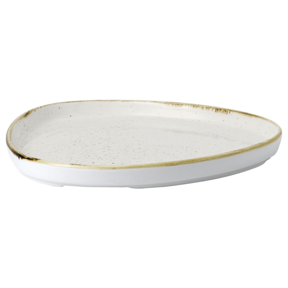 Churchill Teller flach Stonecast Barley White dreieckig mit Steilrand; 20x2 cm (BxH); weiss/braun; dreieckig; 6 Stück / Pack