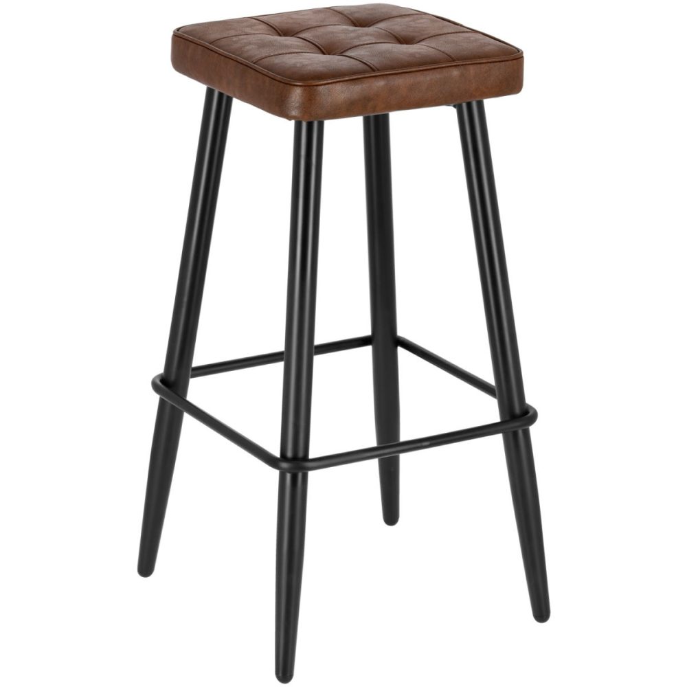 VEGA Barhocker Casto; 43x43x81 cm (BxTxH); Sitz braun, Gestell schwarz; 2 Stück / Pack