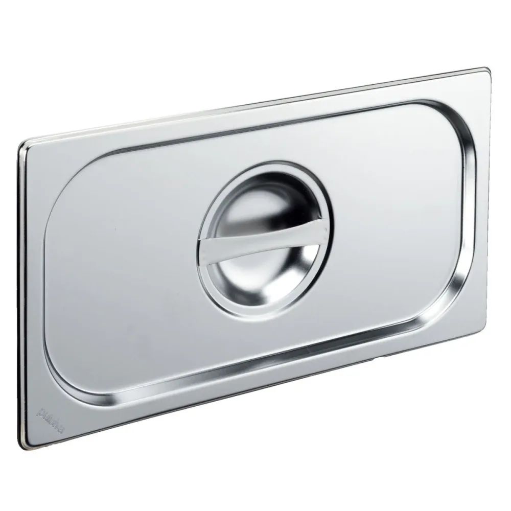 PULSIVA GN-Deckel 1/3 Basic ohne Löffelaussparung; GN 1/3, 32.5x17.6 cm (LxB); silber; rechteckig