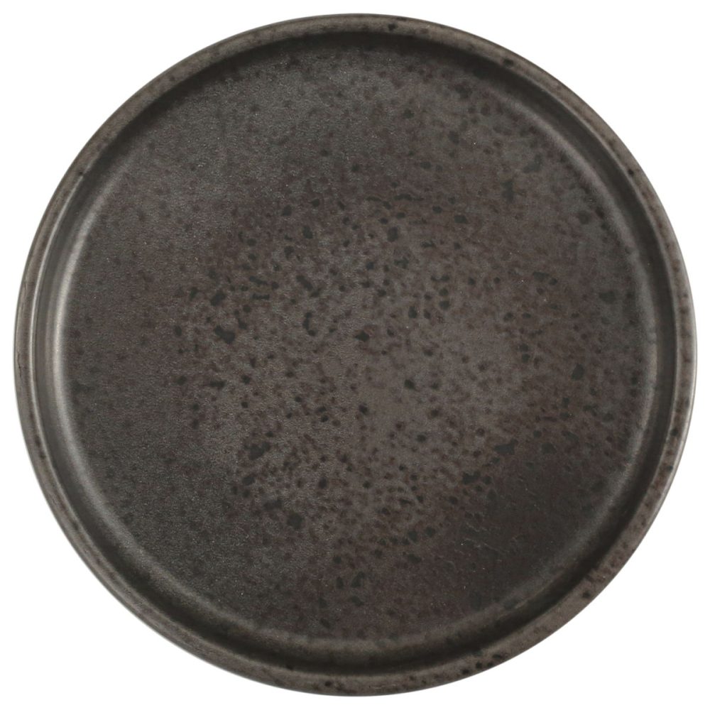 Porland Teller flach Ironstone mit Rand; 30x2.15 cm (ØxH); dunkelbraun/schwarz; rund; 6 Stück / Pack