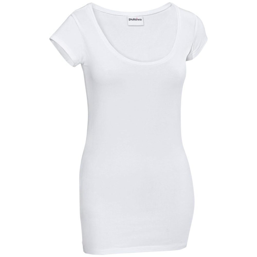 PULSIVA Damenshirt Double Crew; Kleidergrösse XL; weiss; 2 Stück / Pack