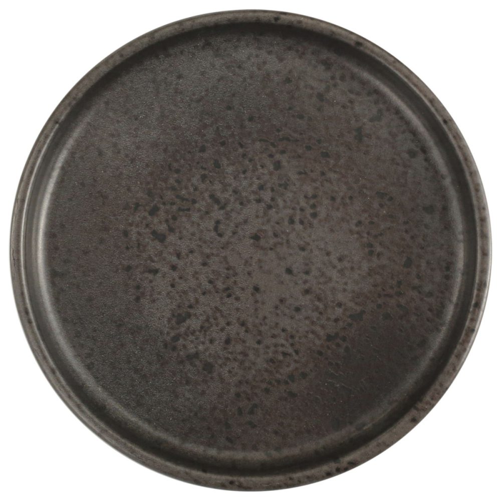 Porland Teller flach Ironstone mit Rand; 21.5x2.15 cm (ØxH); dunkelbraun/schwarz; rund; 6 Stück / Pack