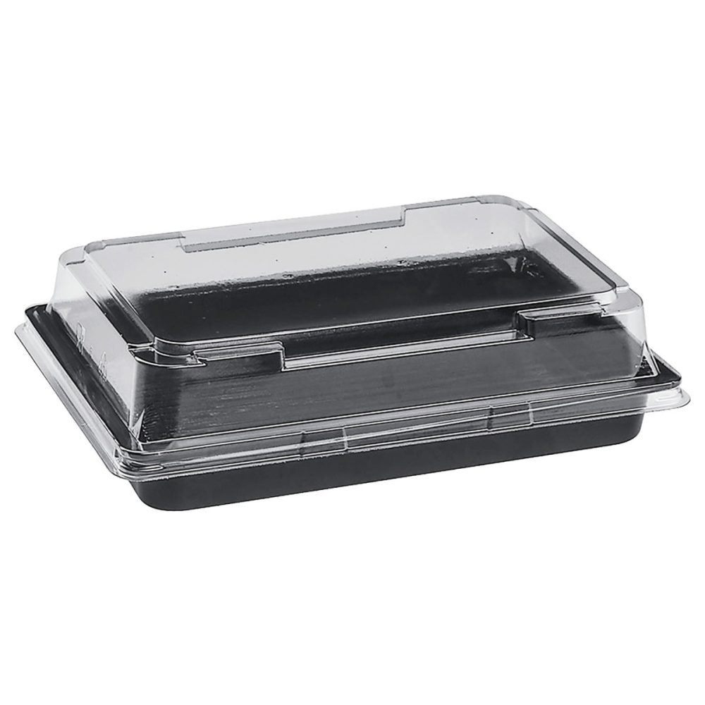 WIMEX Sushibox aus PET; 17.1x12.3x4.3 cm (LxBxH); schwarz; rechteckig; 500 Stück / Pack