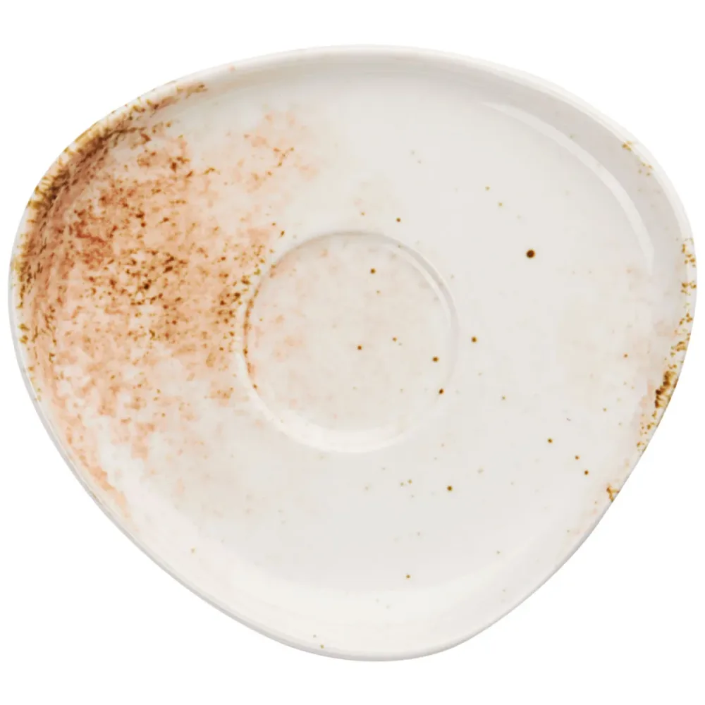 VEGA Espresso-Untertasse Purior; 12.5x11x2.1 cm (LxBxH); weiss/braun; oval; 6 Stück / Pack