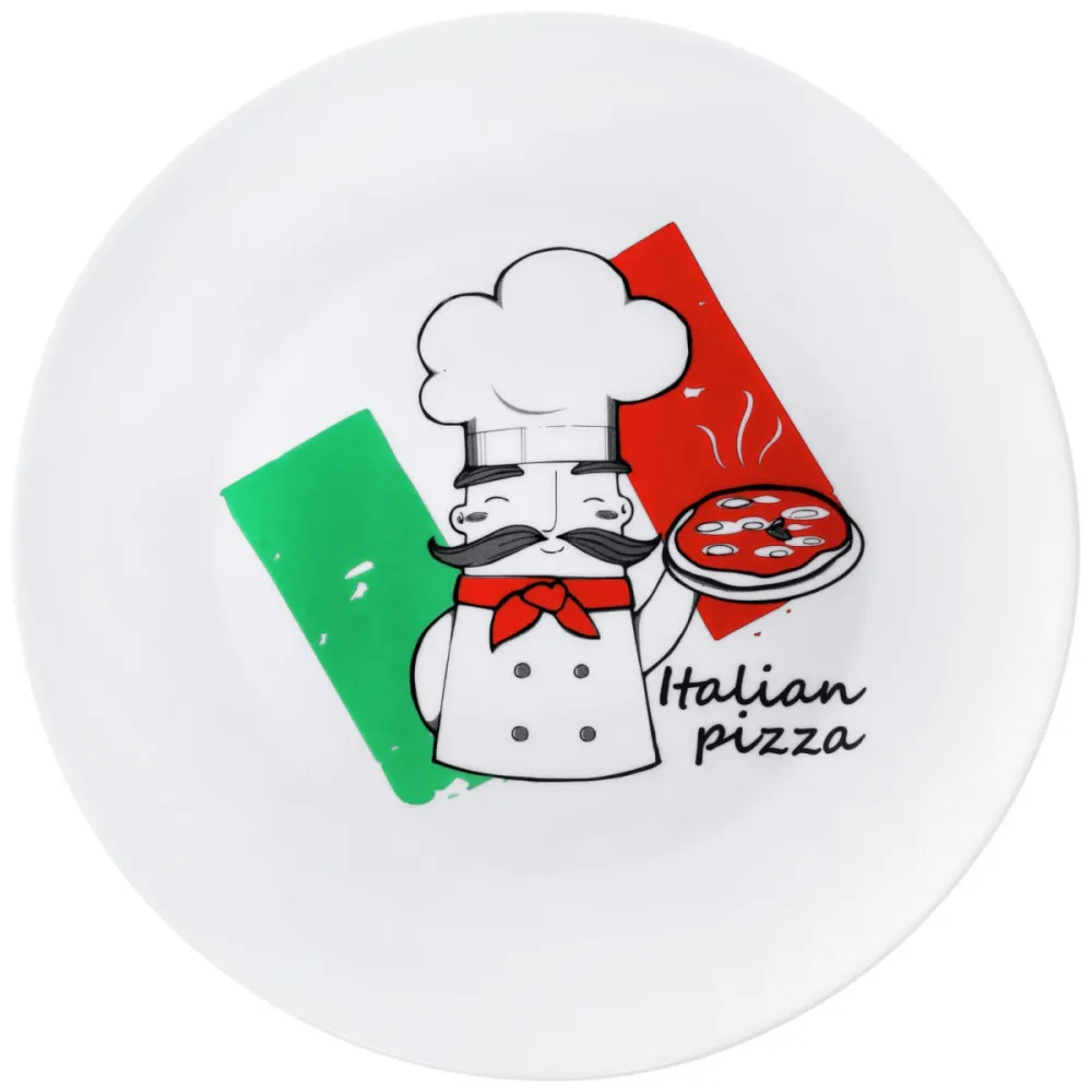 Bormioli Rocco Pizzateller Pizza Chef; 33 cm (Ø); rot/grün/weiss; rund; 6 Stück / Pack