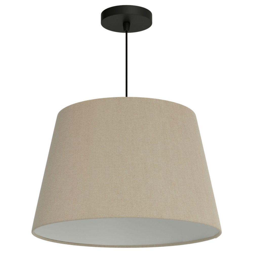 Nemec Pendelleuchte Olivier Leinen; 25x40 cm (HxØ); beige/schwarz